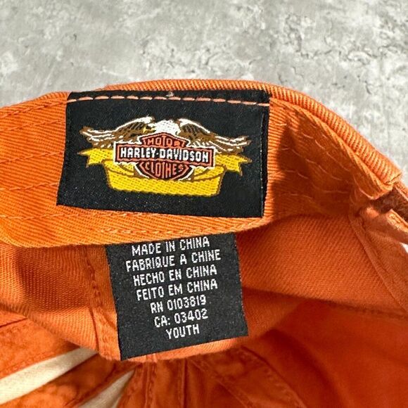 Harley-Davidson Hat Youth Orange Motorcycles Adjustable embroidered Cap - Picture 11 of 12